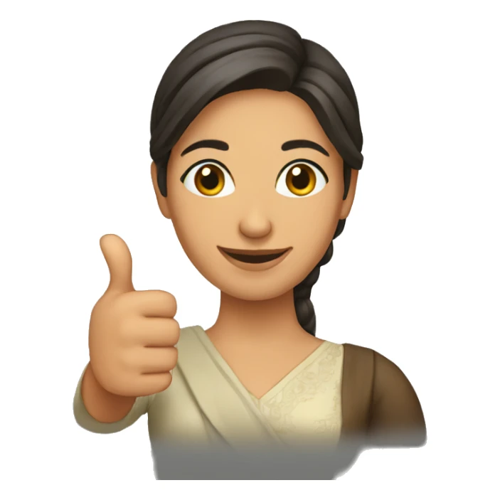 A PAKISTANI WOMAN WITH THUMBS UP sticker