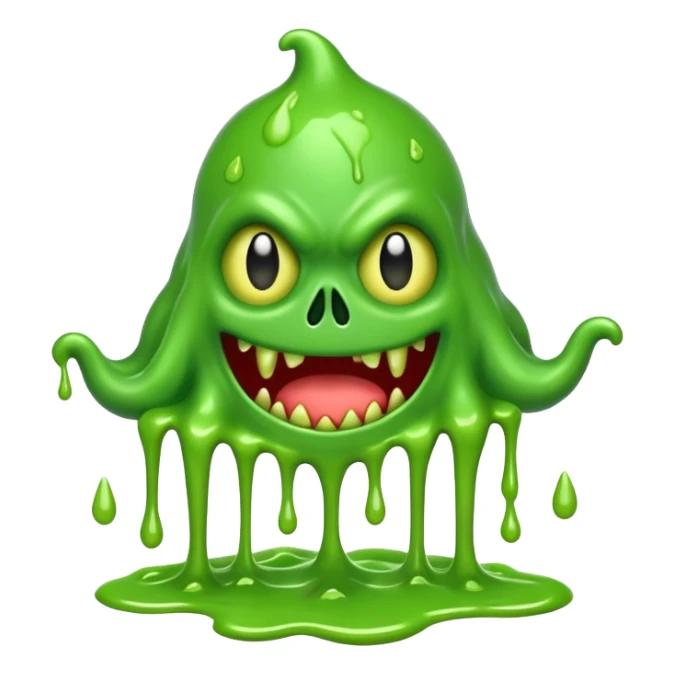 Slime monster. scary sinister. slime attacks. show full body. more dripping slime sticker