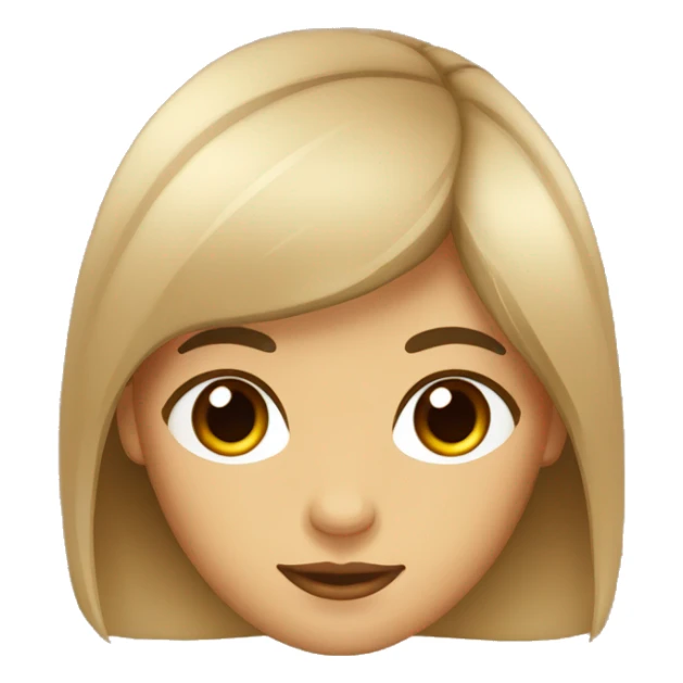 Chica con el pelo medio y castaño oscuro ojos marrones y top beige sticker