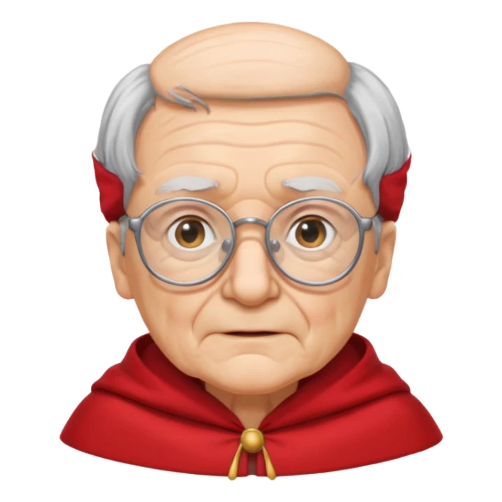 red clothed old person with eyeglass sticker