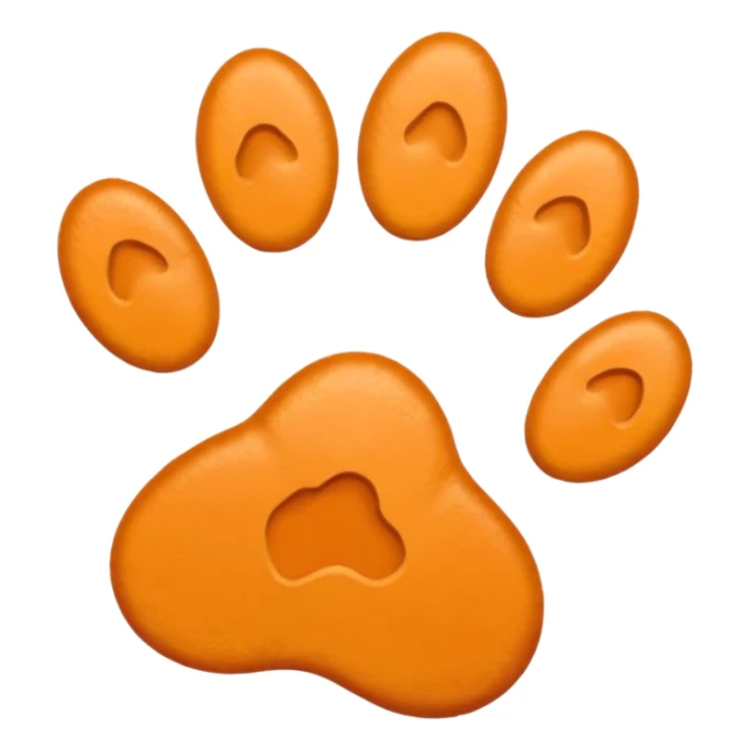 a very light pale pastel orange #FFA500 pawprint sticker