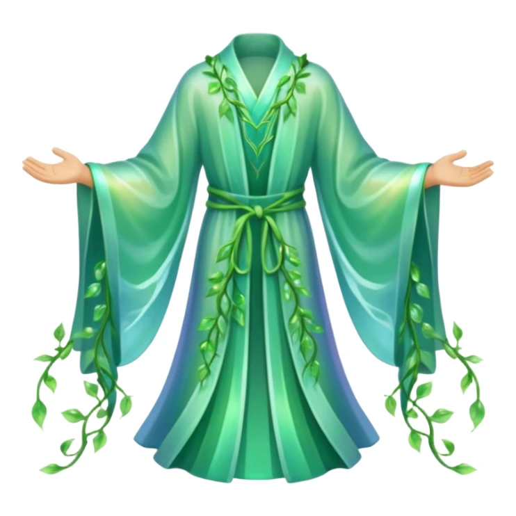 empty crystal magical robes with vines sticker