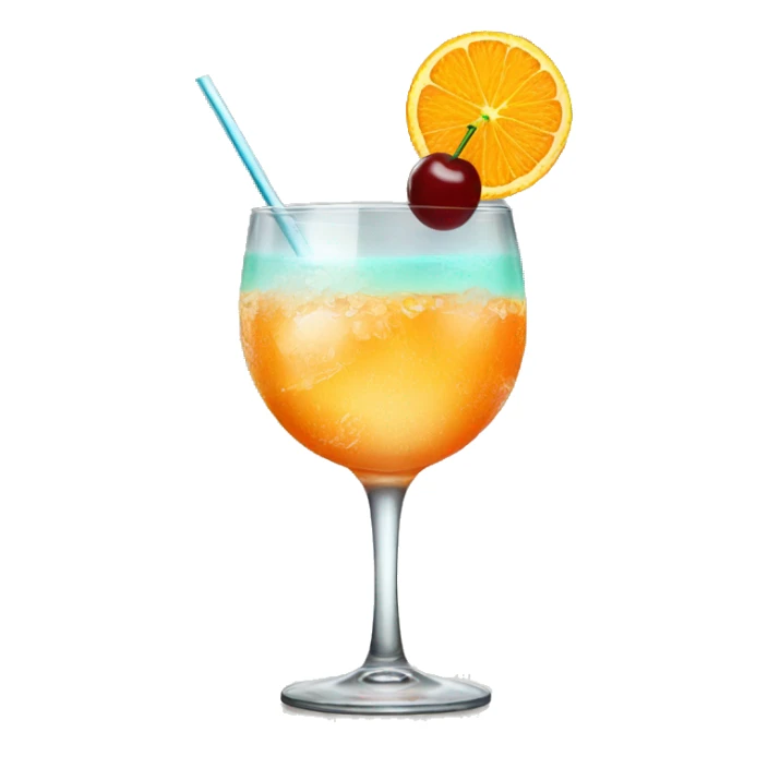 Cocktail garnished with an orange and a cherry sticker