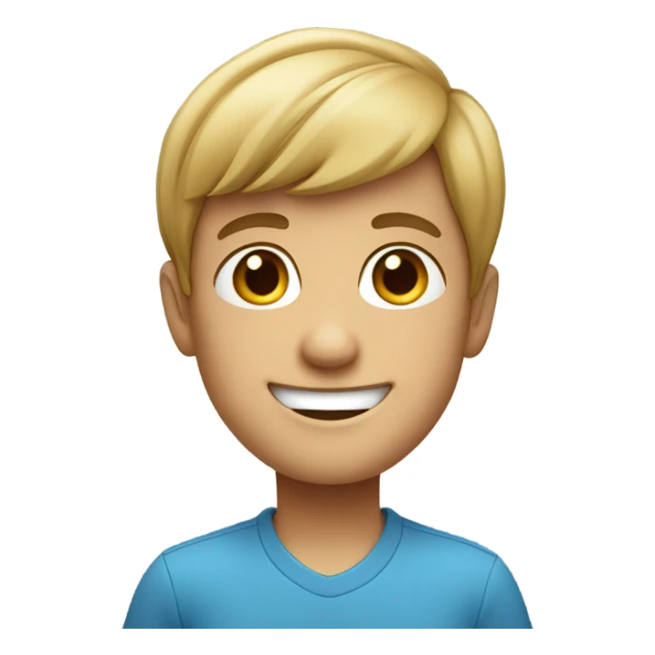 Smile boy indoors in blue shirt sticker