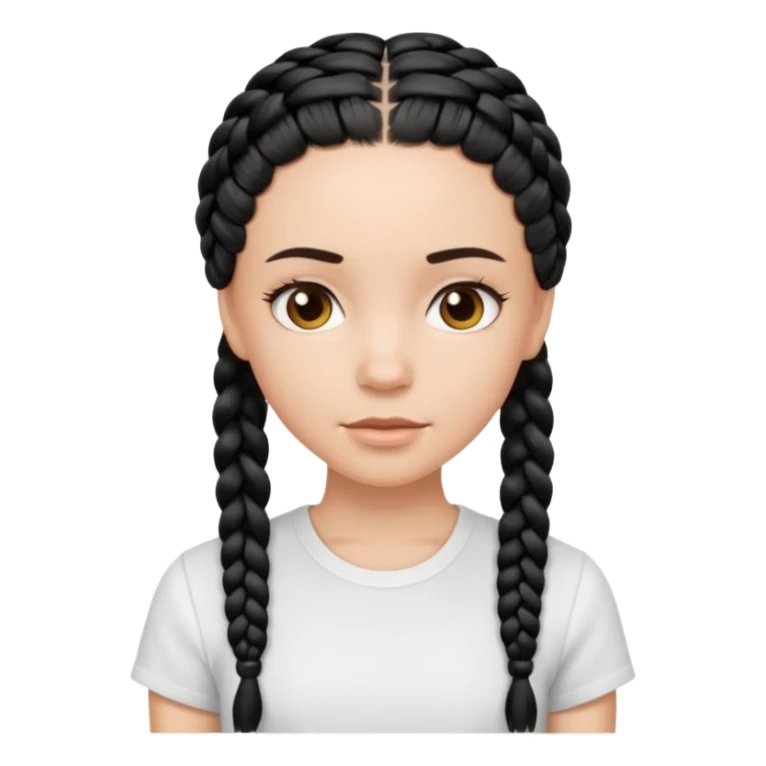 white girl 10 black braids sticker