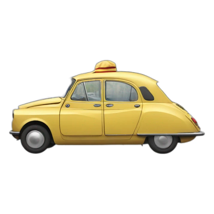 French car with a berret hat in Paris sticker