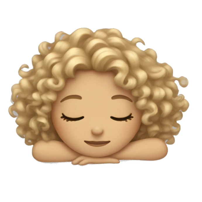 Light colored curly hair girl sleeping sticker