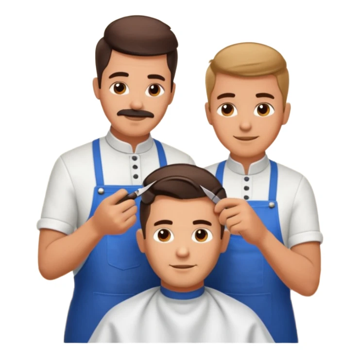 At a barbershop, the experienced barber is teaching his apprentice how to properly cut hair, offering tips on technique, customer service, and attention to detail. The mentor emphasizes the importance of precision, patience, and building trust with clients sticker
