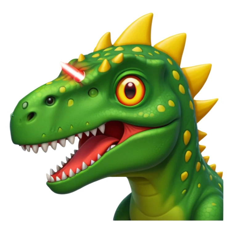Dinosaur shooting lasers out of its eyes  sticker
