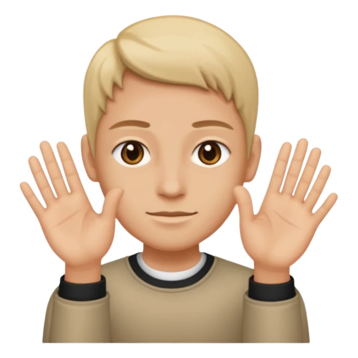 Putting the 🤷 with the six on the right and seven on the left on the two hands sticker