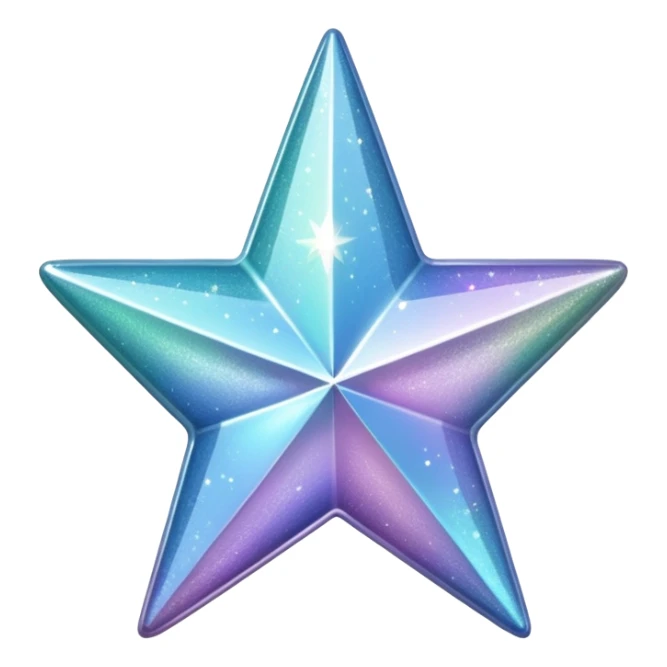 Sparkly glittery gray star y2k 3d icon, transparent background  sticker