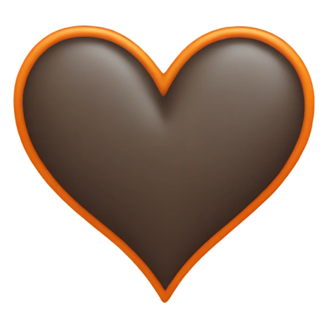 Aesthetic orange heart and inside it a smaller dark orange heart  sticker