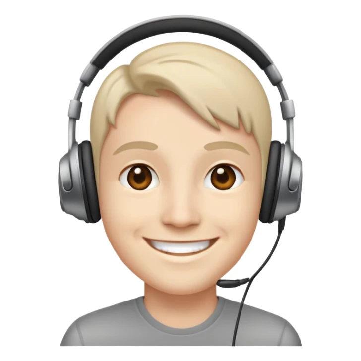 Professional smiley face wearing headphones sticker