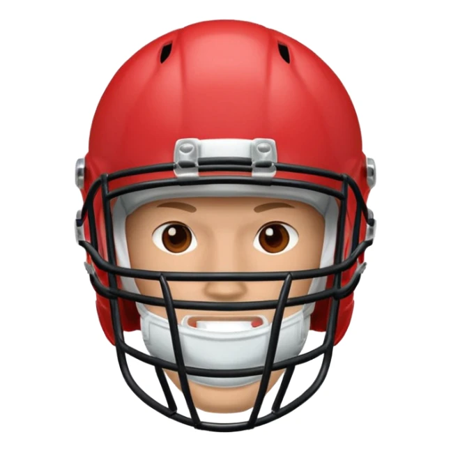 College football player helmet in light red color sticker