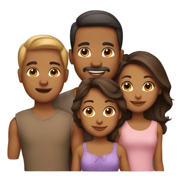 light brown skin family of 4 sticker