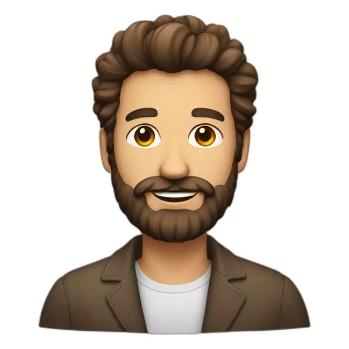 Un homme a barbe avec des cheveux brun sticker