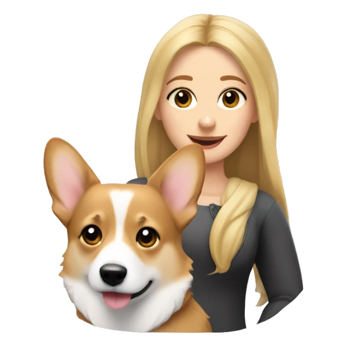 Welsh corgi and blonde girl  sticker