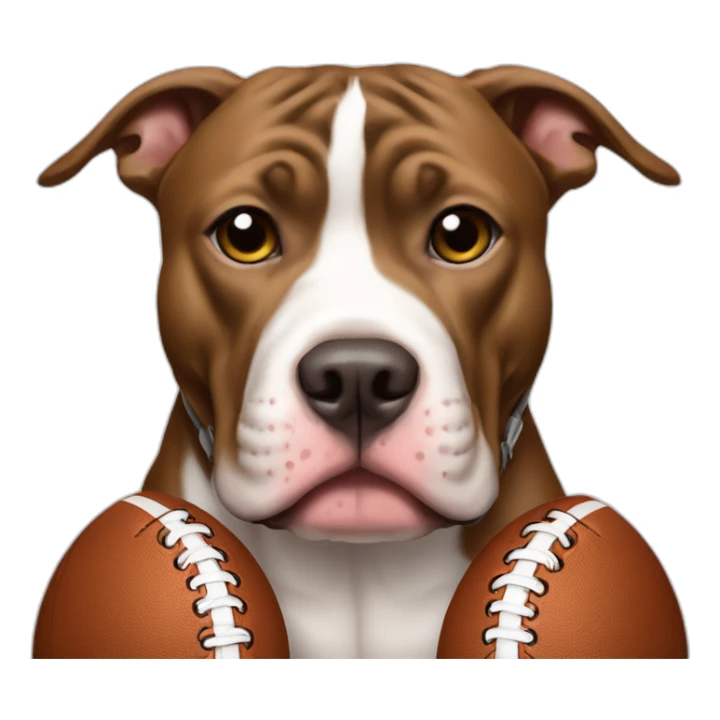 A pit bull wearing football pads sticker