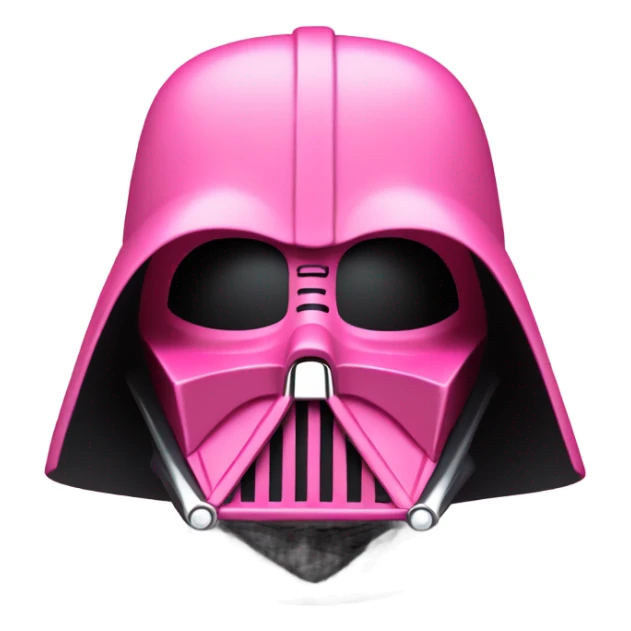 Darth Vader mask, pink suit, confident. sticker