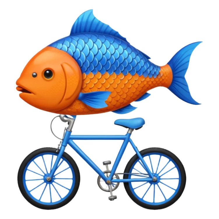 fish riding on the bike sticker