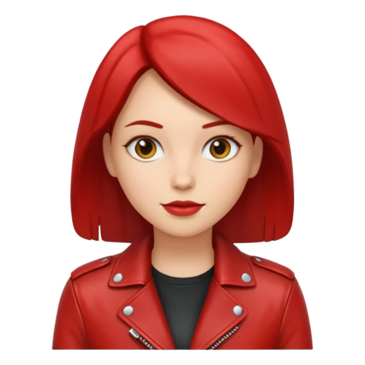 Motorbiker woman with red leather jacket sticker