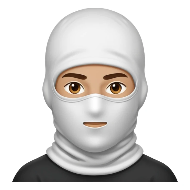 A confident hustler character wearing a white balaclava mask sticker