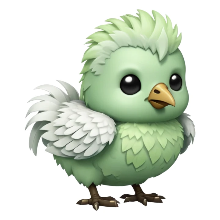 baby zombie on a tiny white chicken in Minecraft style sticker