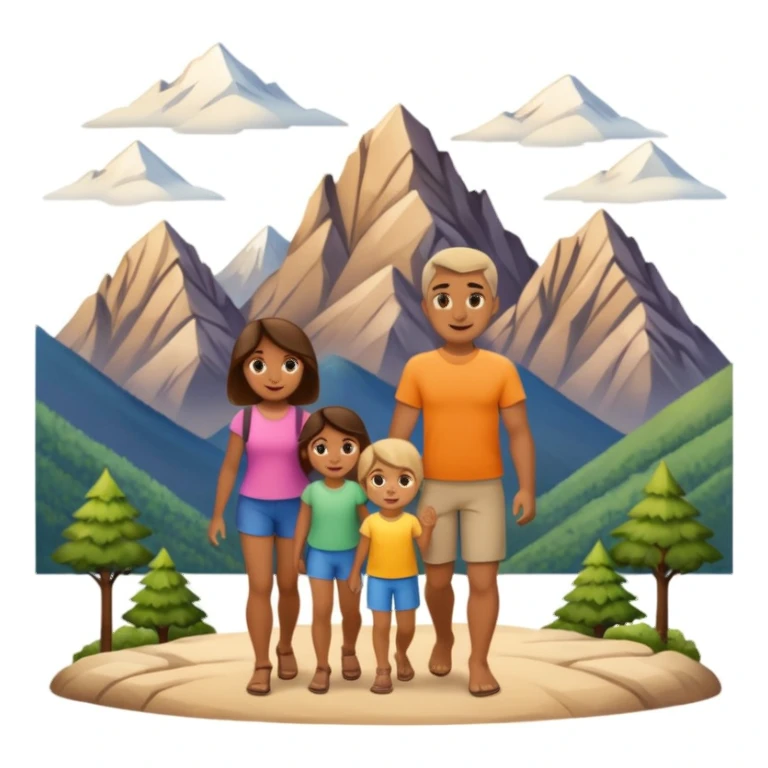 family photo, travelling mountains background sticker