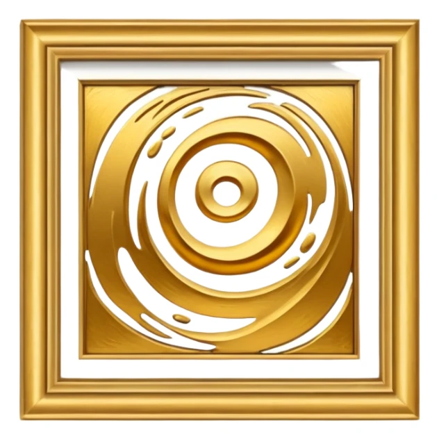 Golden art painting in frame sticker