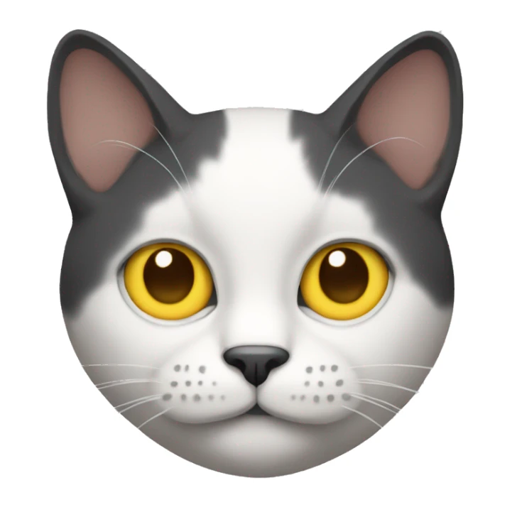 4-colored cat with white paws and yellow eyes sticker