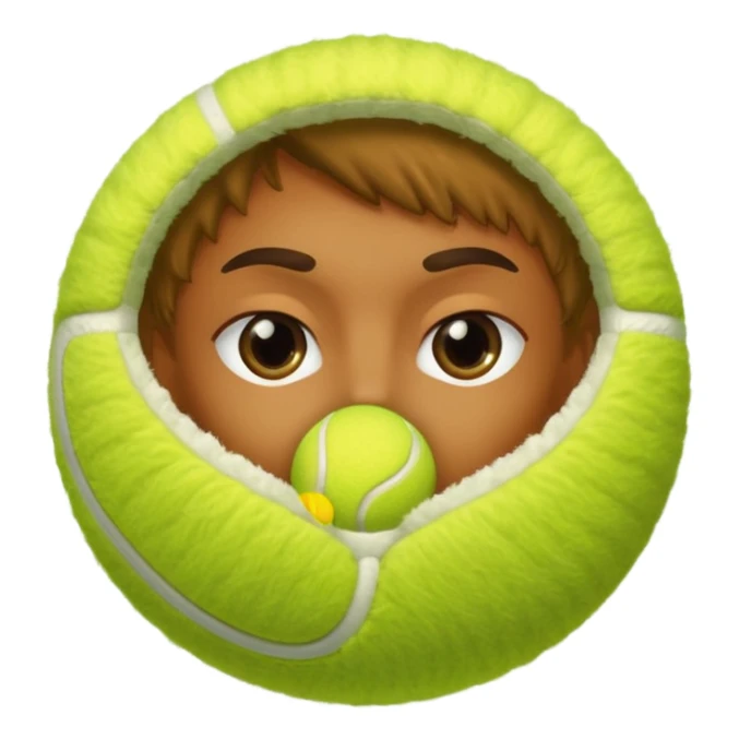 person kissing tennis ball sticker