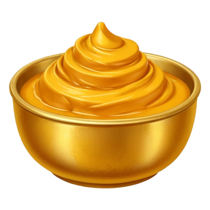 Thick Turmeric paste in a golden metal bowl sticker