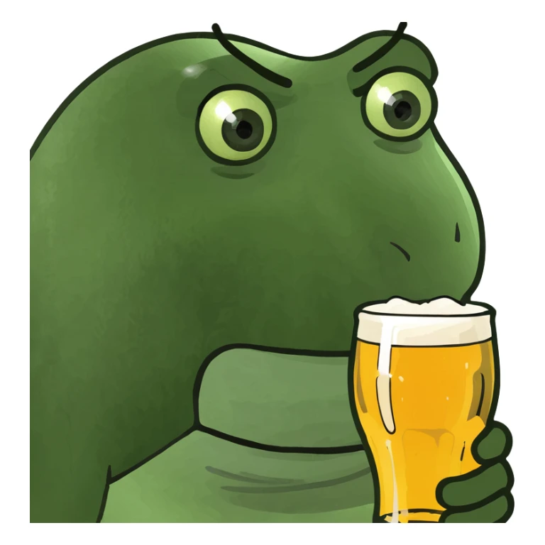 Drooling face emoji holding beer glass sticker