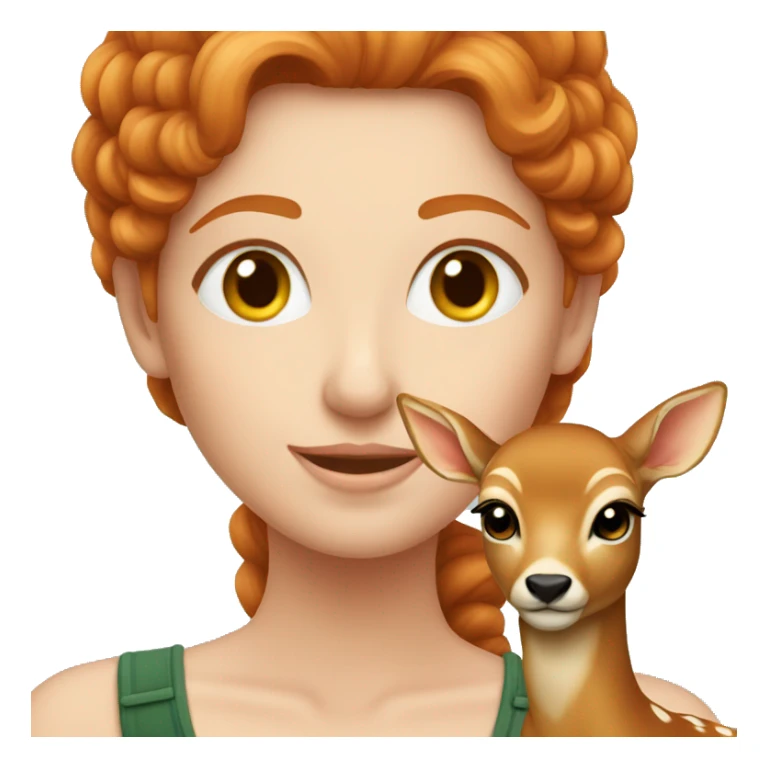Beautiful ginger lady with a fawn  sticker
