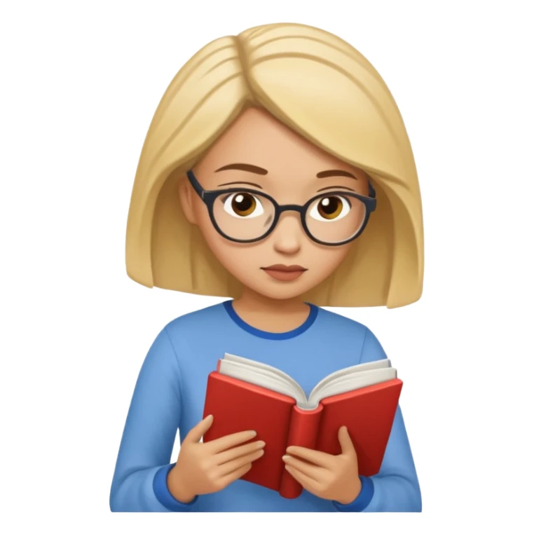 light skinned woman reading a book sticker