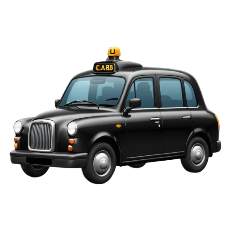 generate an ios genmoji of a black cab that says UBER sticker