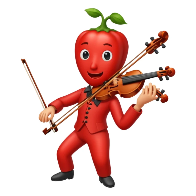 Chili pepper playing the violin sticker