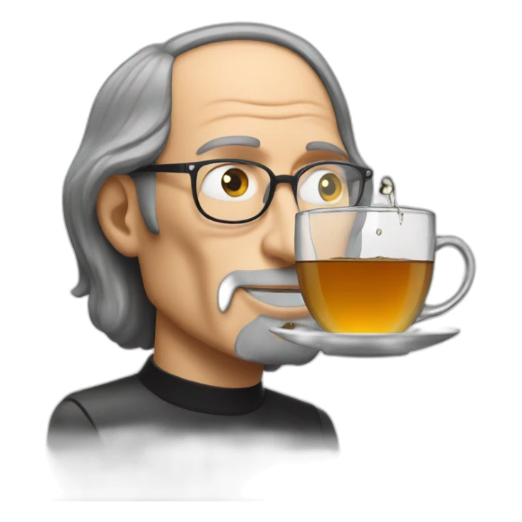 Steve Jobs pours tea sticker