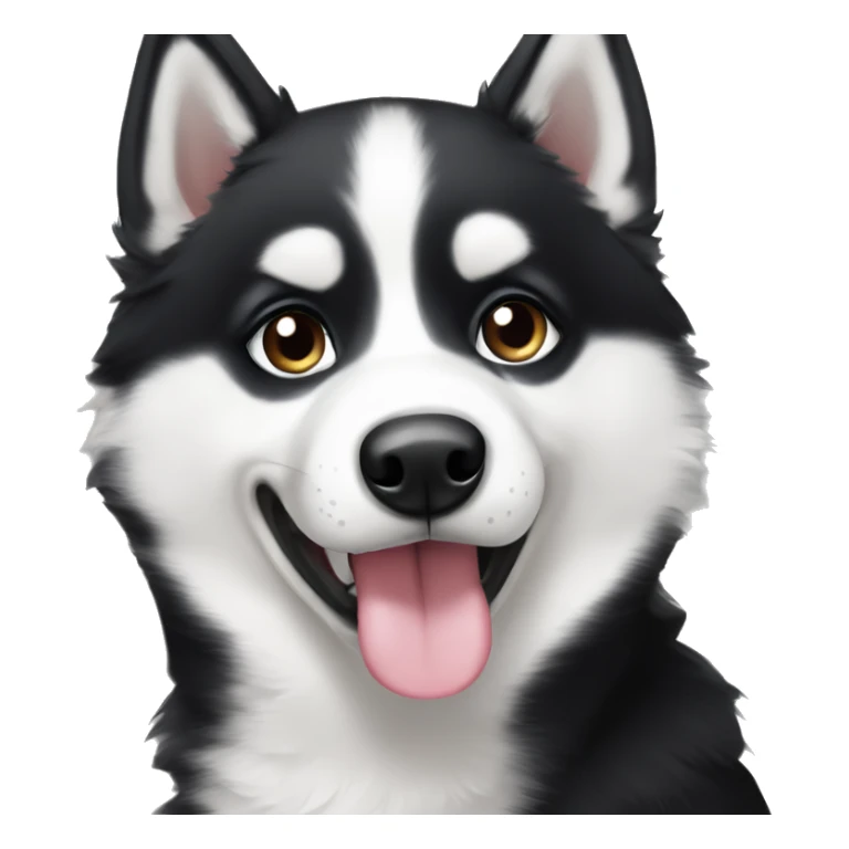 Cute black and white husky with heterochromia sticker