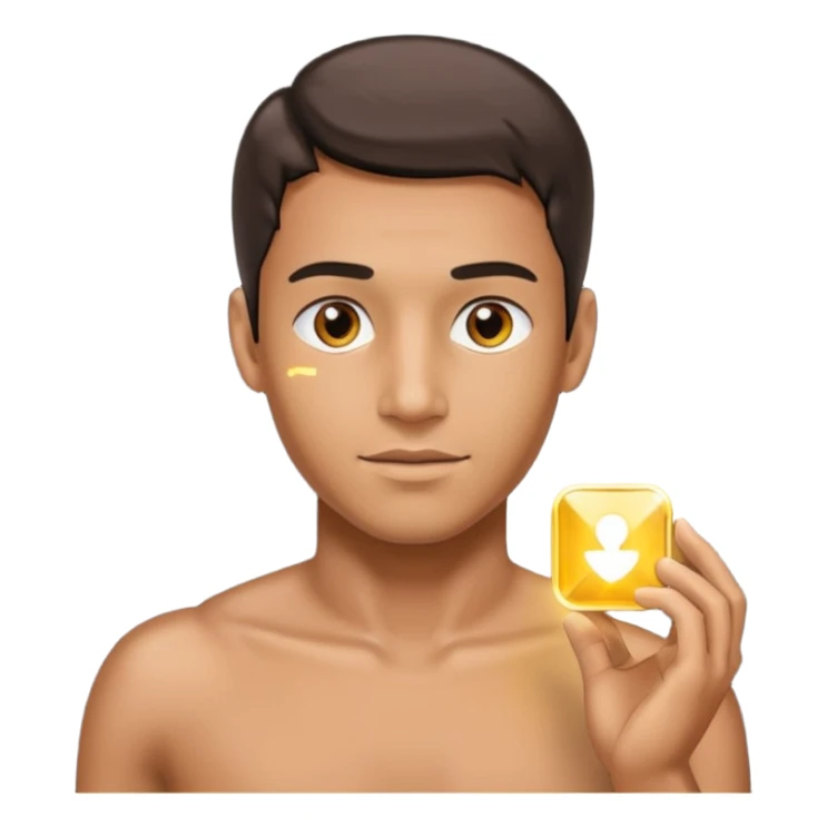 a man with a small AI chip next to him sticker