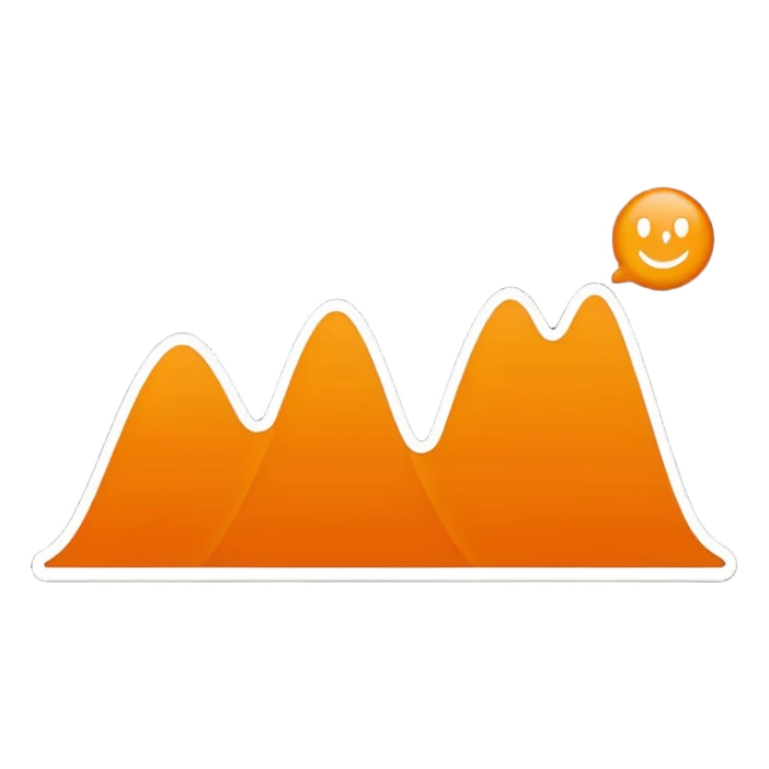orange and white line chart emoji style sticker