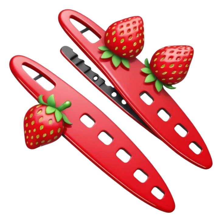 Strawberry hairclips sticker