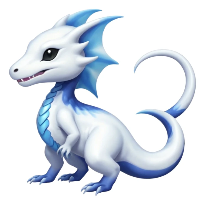 White albino shiny glossy smooth soft silky iridescent Salandit-Absol-Shinx-fusion-hybrid, full body sticker