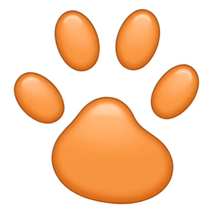 a very light pale pastel orange #FFA500 pawprint sticker