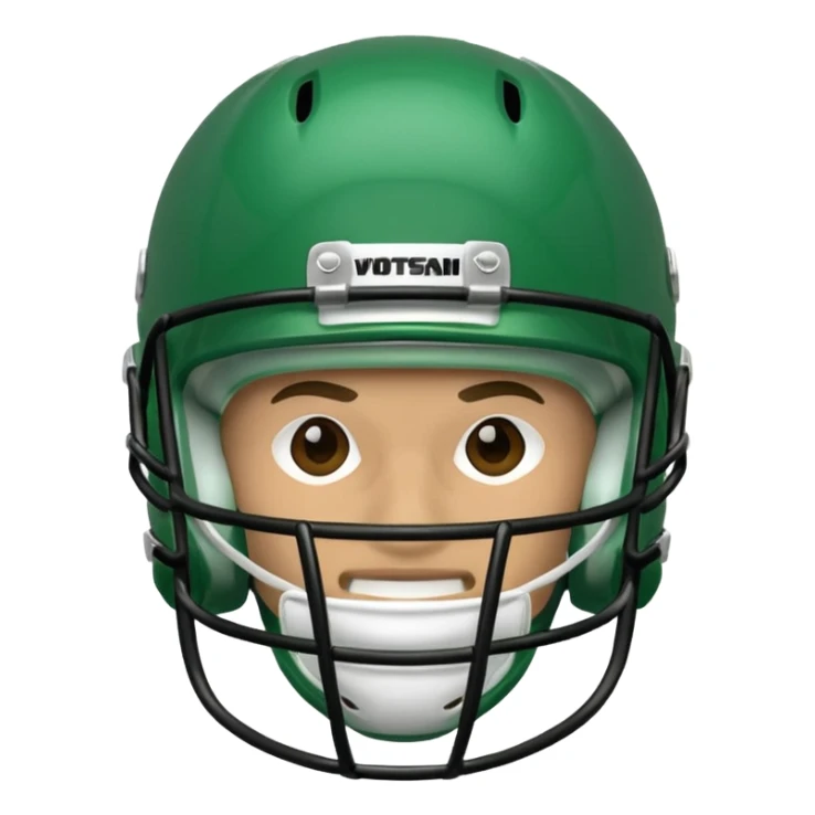 college football player helmets green sticker