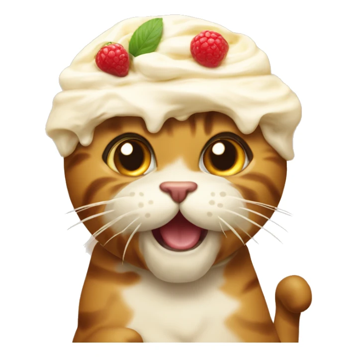 gatto che mangia un gelato  sticker