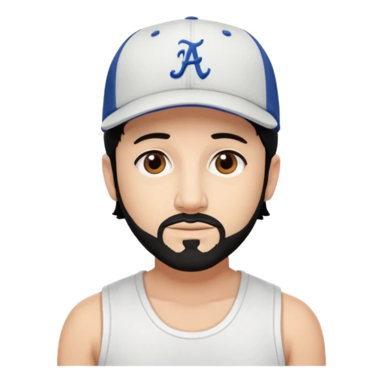 AJ McLean brown eyes, black hair, white tank top and hat sticker