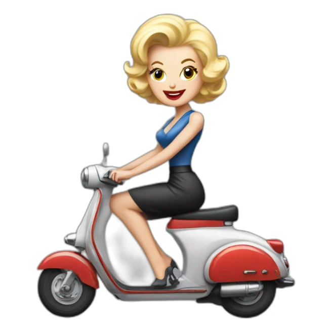 marylone monroe sur un scooter sticker