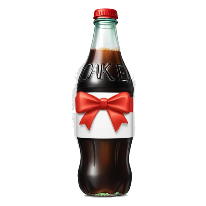 Diet Coke bottle with a bow wrapped around it sticker