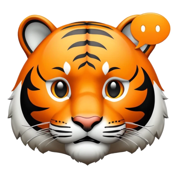 tiger face with AFK speech bubble for Twitch emote sticker
